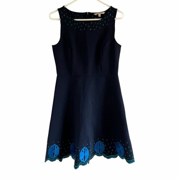 41 Hawthorn Paloma Embroidered Trim Dress Blue Green Sleeveless Size Small - Picture 1 of 10
